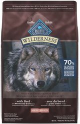 Blue Buffalo Wilderness Natural High Protein Beef with Wholesome Grains Adult Dry Dog Food, 10.9-kg bag