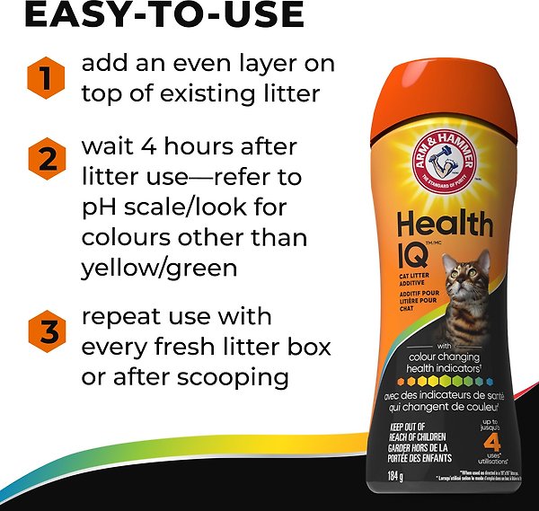 Show full view: Arm & Hammer Products Health IQ Cat Litter Additive with Color Changing Health Indicators, 184-g bottle slide 8 of 9