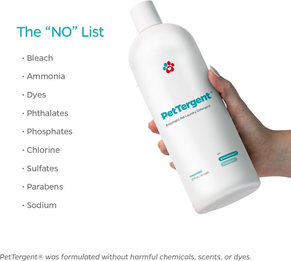 Show full view: Pet Parents PetTergent Pet Stain Remover & Pet Laundry Detergent, Unscented, 32-oz bottle slide 4 of 10