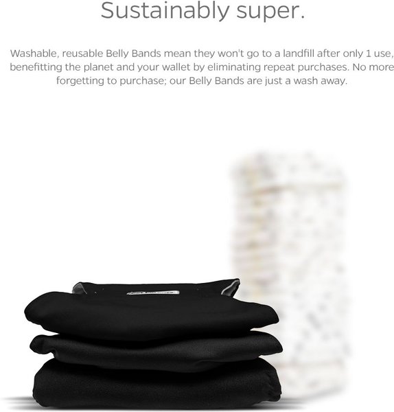 Show full view: Pet Parents Belly Band Washable Male Dog Wrap + Extendrs, Black, Large: 20 to 25-in waist slide 7 of 10