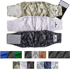 Pet Parents Belly Band Washable Male Dog Wrap + Extendrs, Camo, Large: 20 to 25-in waist