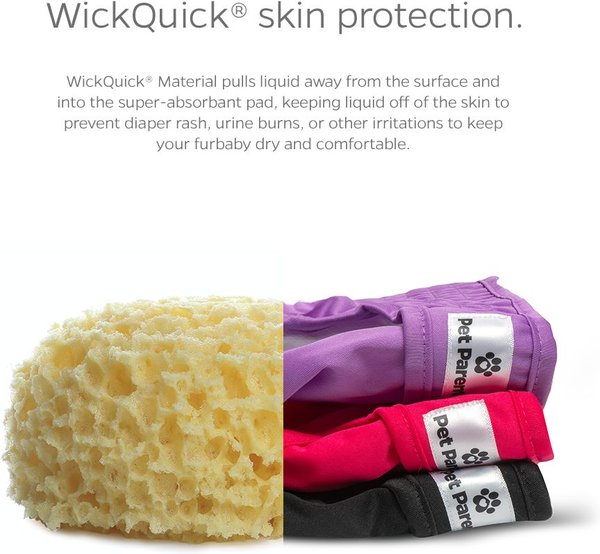 Show full view: Pet Parents Washable Male & Female Dog Diapers + Extendrs, Princess, X-Small: 4 to 10-in waist slide 3 of 10