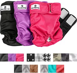 Pet Parents Washable Male & Female Dog Diapers + Extendrs, Princess, Small: 9 to 15-in waist