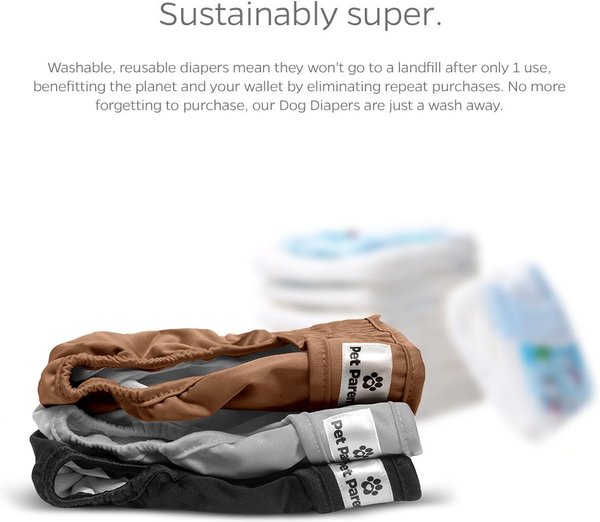 Show full view: Pet Parents Washable Male & Female Dog Diapers + Extendrs, Natural, X-Small: 4 to 10-in waist slide 7 of 10