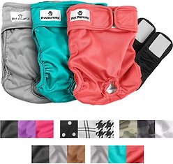 Pet Parents Washable Male & Female Dog Diapers + Extendrs, Southern Belle, Medium: 14 to 20-in waist