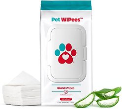 Pet Parents Pet WiPees Natural Scent Cat & Dog Gland Grooming Wipes, 100 count