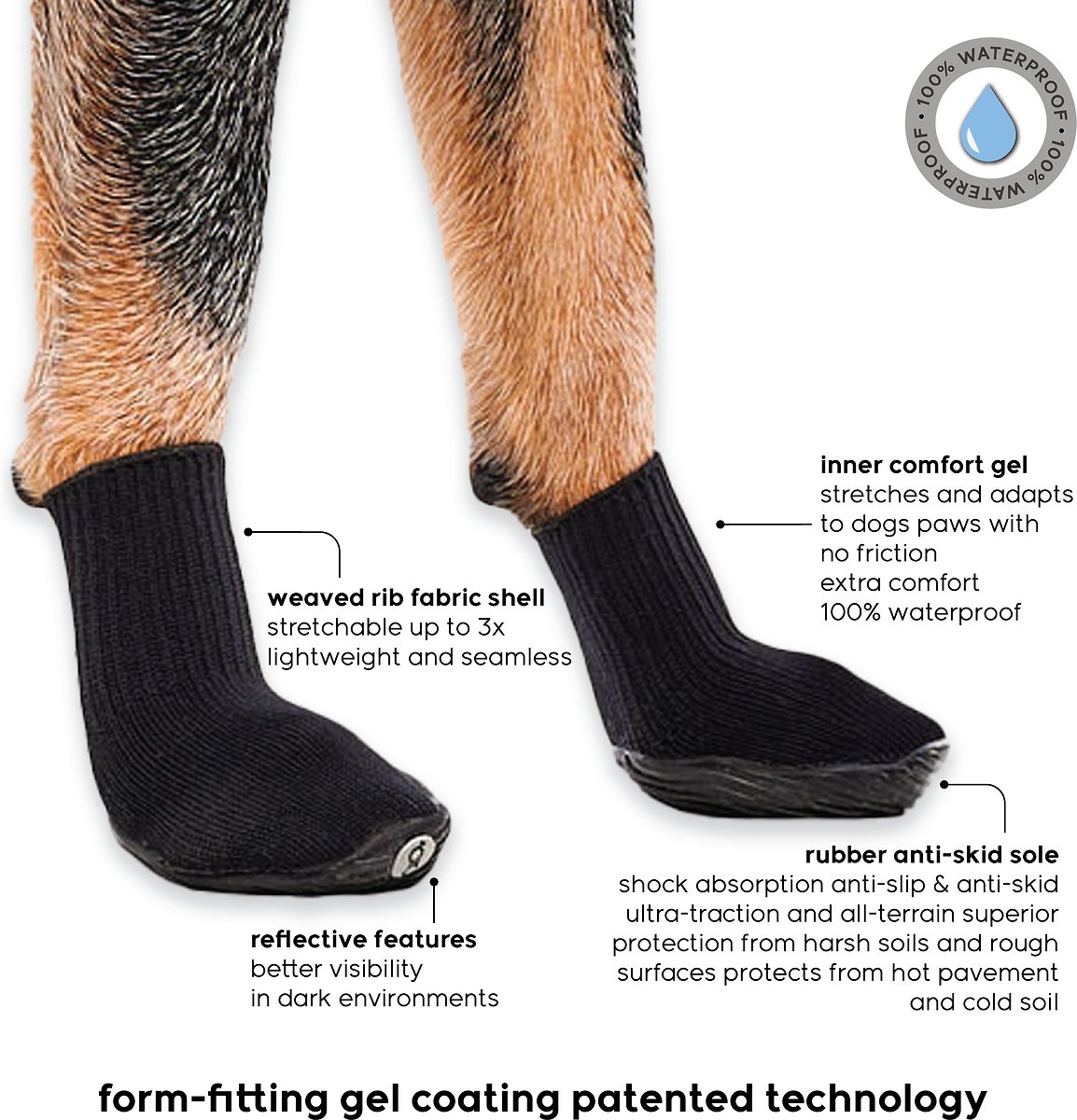 GOO-EEZ Ultra Dog Boots, 2 pack, Black, Medium - Chewy.com | Chewy