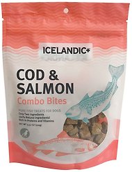 Icelandic+ Combo Bites Cod & Salmon Dog Treats, 3-oz bag