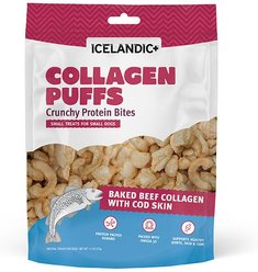 Icelandic+ Collagen Puffs Beef Collagen & Cod Small Dog Treats, 1.3-oz bag