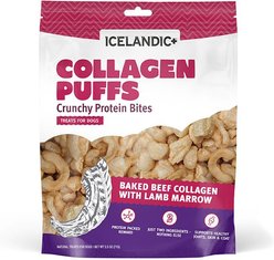 Icelandic+ Collagen Puffs Beef Collagen & Lamb Marrow Dog Treats, 2.5-oz bag