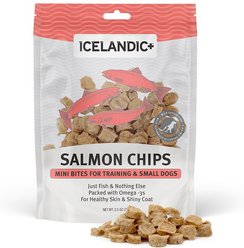 Icelandic+ Mini Chips for Training Salmon Dog Treats, 2.5-oz bag