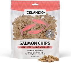 Icelandic+ Mini Chips for Training Salmon Dog Treats, 9-oz bag