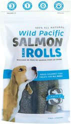 Snack 21 Wild Pacific Salmon Skin Rolls Dog Treats, 6 count