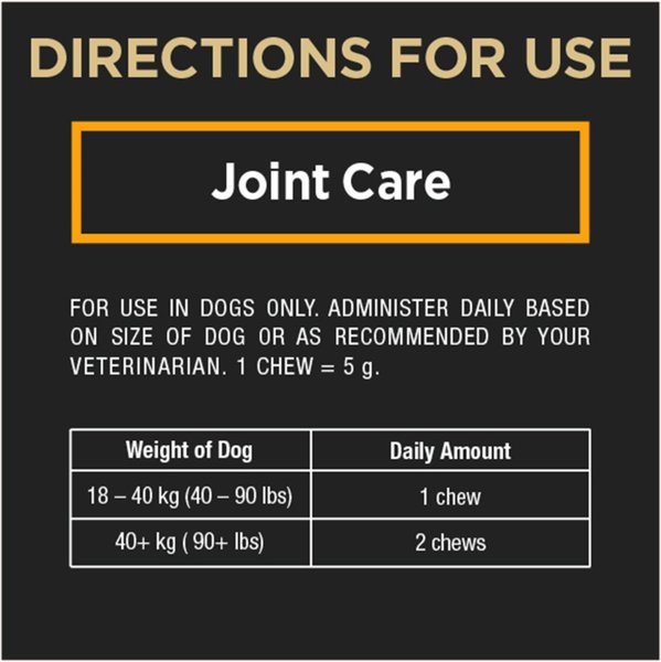 Show full view: Purina Pro Plan Veterinary Supplements Joint Care Canine Joint Support Supplement for Medium & Large Dogs, 150-g pouch slide 8 of 9