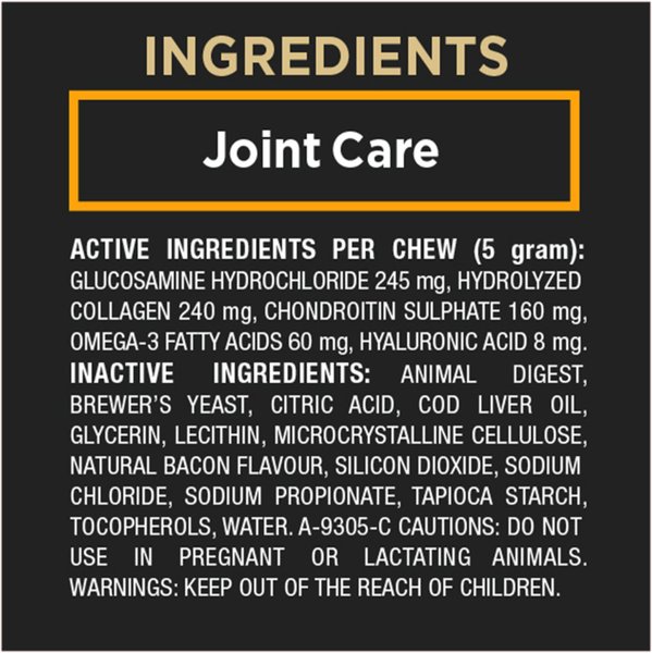 Show full view: Purina Pro Plan Veterinary Supplements Joint Care Canine Joint Support Supplement for Medium & Large Dogs, 150-g pouch slide 9 of 9