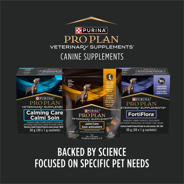Show full view: Purina Pro Plan Veterinary Supplements Joint Care Canine Joint Support Supplement for Small & Medium Dogs, 75-g pouch slide 6 of 9
