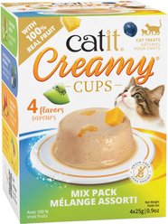 Catit Creamy Cups Variety Pack Lickable Cat Treats, 25-g cup, 4 count