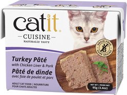 Catit Cuisine Turkey Pate with Chicken & Ham Wet Cat Food, 95-g pouch