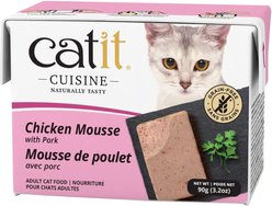 Catit Cuisine Chicken Mousse with Ham Wet Cat Food, 95-g pouch