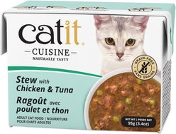 Catit Cuisine Stew with Chicken & Tuna Wet Cat Food, 95-g pouch