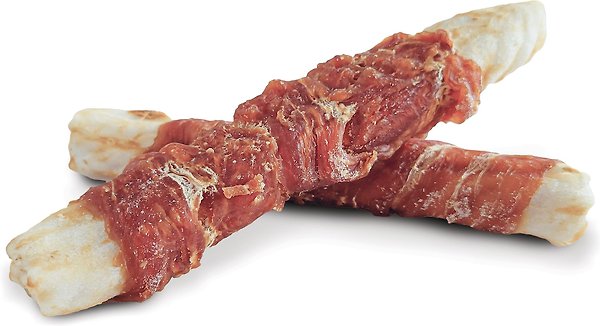Show full view: Dogit Snack Bar Rawhide Chicken-Wrapped Rolls Dog Treats, 15.2-cm, 2 count slide 3 of 3