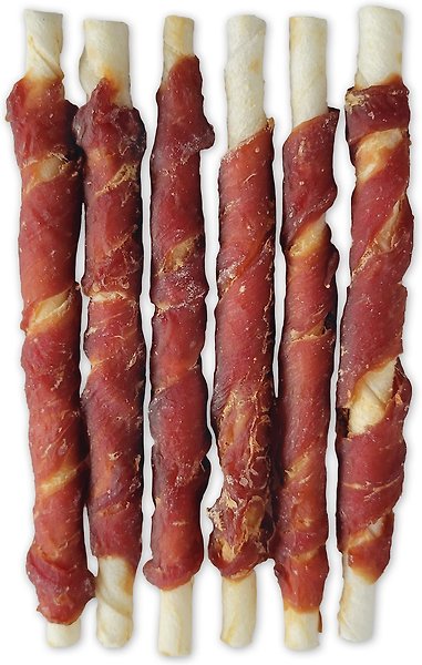 Show full view: Dogit Snack Bar Rawhide Duck-Wrapped Twists Dog Treats, 10-cm, 6 count slide 3 of 3