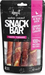 Dogit Snack Bar Rawhide Duck-Wrapped Twists Dog Treats, 12.7-cm, 4 count