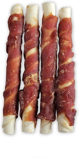 Show full view: Dogit Snack Bar Rawhide Duck-Wrapped Twists Dog Treats, 12.7-cm, 4 count slide 3 of 3