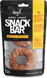 Dogit Snack Bar Rawhide Chicken-Wrapped Donut Dog Treats, Small, 2 count