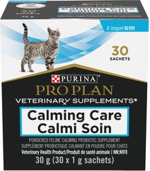 Purina Pro Plan Veterinary Supplements Calming Care Powdered Feline Calming Probiotic Cat Supplement, 1-g sachet, 30 count