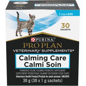 Purina Pro Plan Veterinary Supplements Calming Care Powdered Feline Calming Probiotic Cat Supplement, 1-g sachet, 30 count