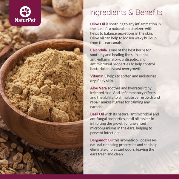 Show full view: NaturPet Ear Drops for Dogs & Cats, 100-mL bottle slide 3 of 7