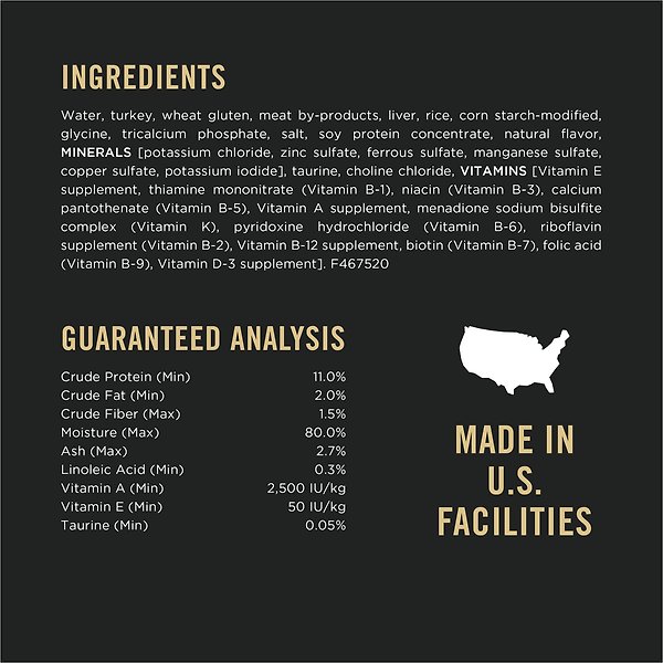 Show full view: Purina Pro Plan Complete Essentials Turkey & Rice Entree Wet Cat Food, 85-g can, case of 24 slide 9 of 9