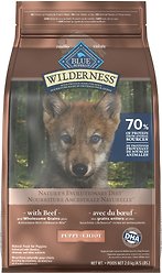 Blue Buffalo Wilderness Beef + Wholesome Grains High-Protein Natural Puppy Dry Dog Food, 2-kg bag