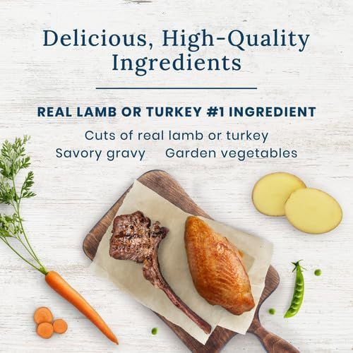 Show full view: Blue Buffalo Tempting Toppers Natural Lamb & Turkey Recipe Variety Pack Wet Dog Food Topper, 3-oz pouch, case of 12 slide 4 of 5