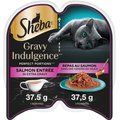 Sheba Gravy Indulgence Salmon Entree in Extra Gravy Grain-Free Adult Wet Cat Food, 75-g tray, case of 24