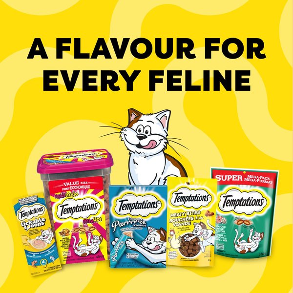 Show full view: Temptations Lickable Spoons Savoury Salmon & Tempting Tuna Flavour Lickable Cat Treats, 10-g spoon, 4 count slide 7 of 8