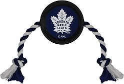 Pets First NHL Hockey Puck Rope Dog Toy, Toronto Maple Leafs