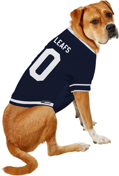 Show full view: Pets First NHL Hockey Dog & Cat Jersey, Toronto Maple Leafs, Small slide 5 of 6