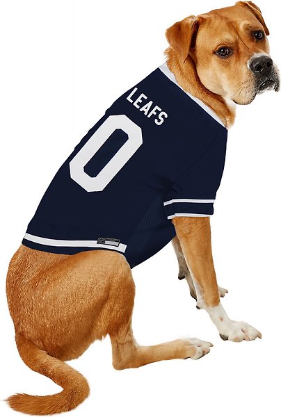 Show full view: Pets First NHL Hockey Dog & Cat Jersey, Toronto Maple Leafs, X-Large slide 5 of 6