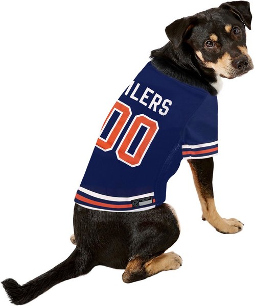Show full view: Pets First NHL Hockey Dog & Cat Jersey, Edmonton Oilers, Large slide 4 of 6