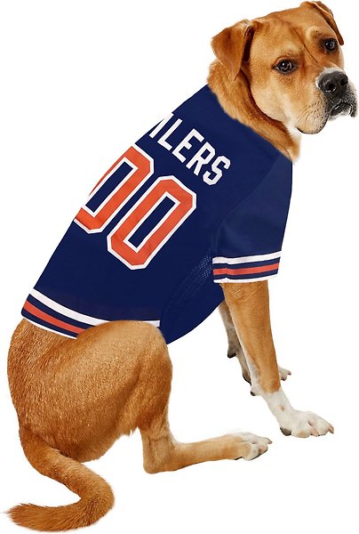 Show full view: Pets First NHL Hockey Dog & Cat Jersey, Edmonton Oilers, Large slide 5 of 6