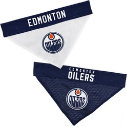 Pets First NHL Hockey Dog & Cat Reversible Bandana, Edmonton Oilers, Small/Medium