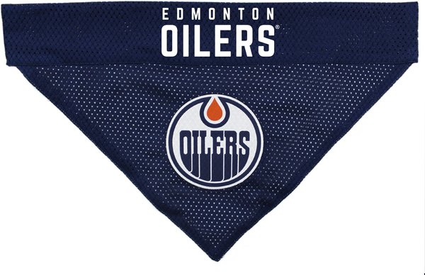 Show full view: Pets First NHL Hockey Dog & Cat Reversible Bandana, Edmonton Oilers, Small/Medium slide 3 of 5