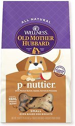 Old Mother Hubbard by Wellness Classic P-Nuttier Natural Small Oven-Baked Biscuits Dog Treats, 567-g bag