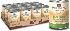Wellness Ninety-Five Percent Lamb Grain-Free Canned Dog Food, 374-g can, case of 12