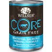 Show in main carousel: Wellness CORE Grain-Free Whitefish, Salmon & Herring Formula Canned Dog Food, 354-g can, case of 12 slide 1 of 8