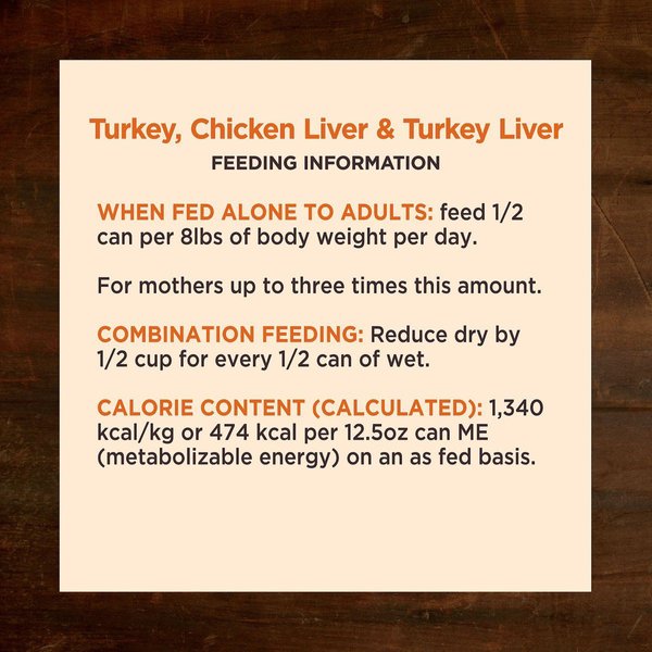 Show full view: Wellness CORE Grain-Free Turkey, Chicken Liver & Turkey Liver Formula Canned Dog Food, 354-g can, case of 12 slide 5 of 8