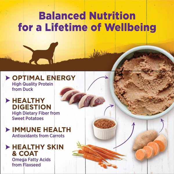 Show full view: Wellness Complete Health Duck & Sweet Potato Formula Canned Dog Food, 354-g can, case of 12 slide 4 of 8