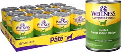 Wellness Complete Health Lamb & Sweet Potato Formula Canned Dog Food, 354-g can, case of 12